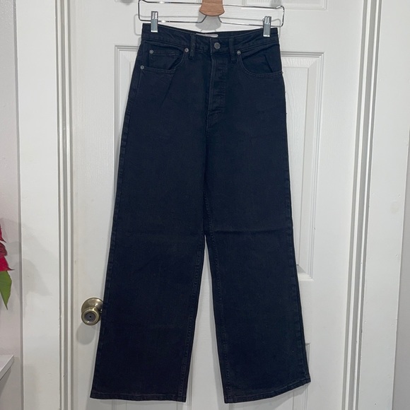 Free People Wales Wide Leg in Black Sz 26 - Picture 4 of 10